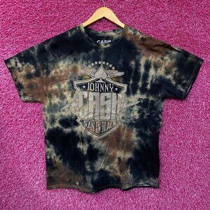 Johnny  Man In Black Camo tie dye Tshirt size Extra Large